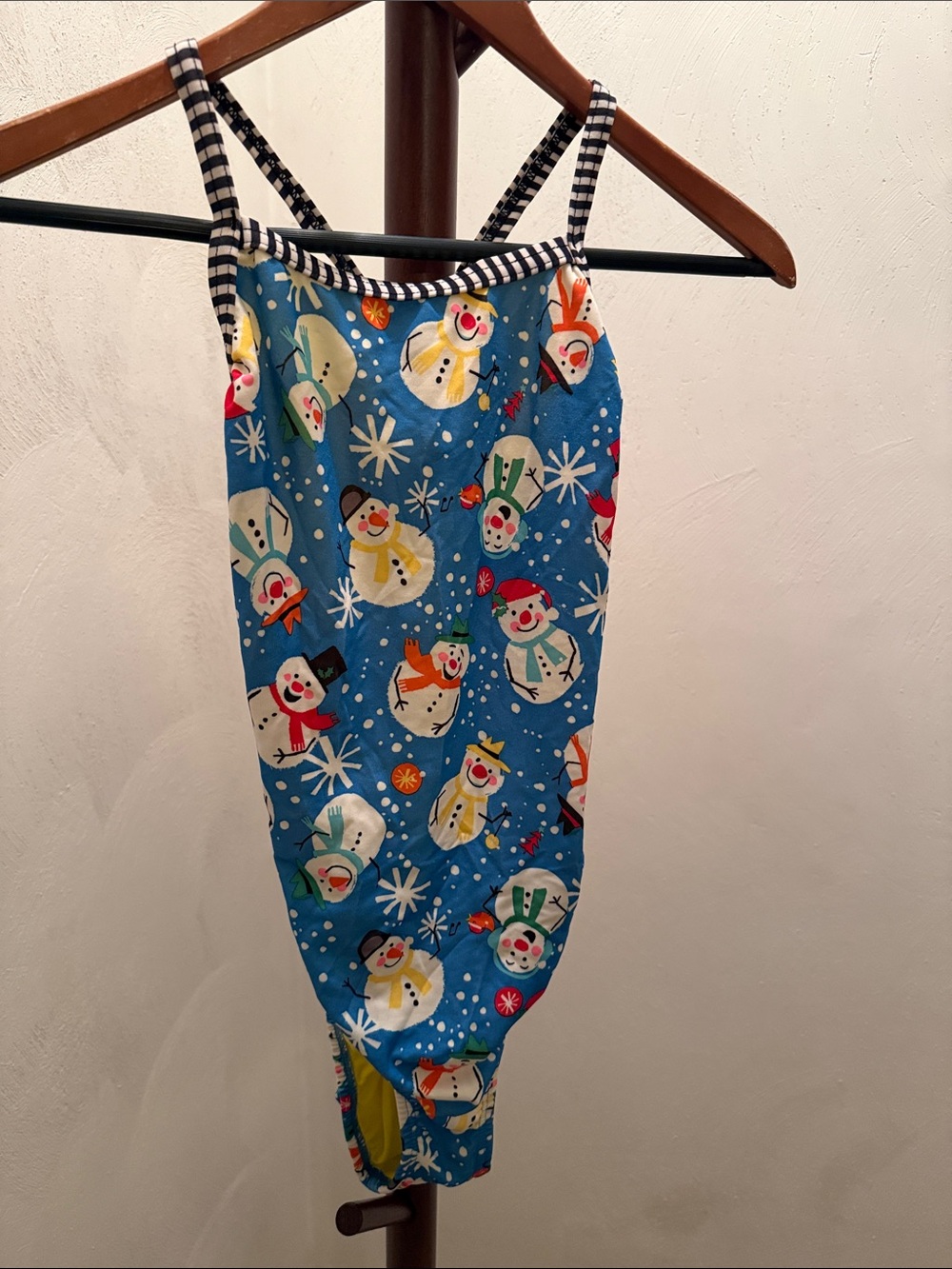 Dolfin Blue Snowman Print One-Piece Swimsuit